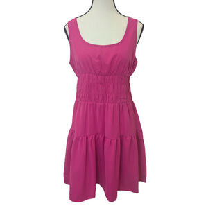 Hot Pink Tiered Cover-Up Vacation Dress | Beachsissi NWT | Resortwear Size M